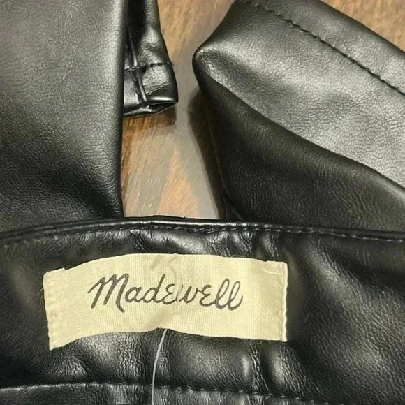 NWT Madewell Perfect Vintage Straight Jean Faux Leather Black 29 Regular - Picture 8 of 10